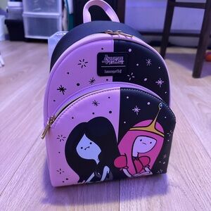 Loungefly Pink and Black Adventure Time Mini Backpack